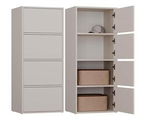 BDW Alma Commode Moderne avec 4 Portes, 50 x 119 x 40 cm, pour Chambre d'enfant, Salon, Couloir, système Tip-on - Cachemire