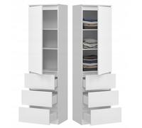 BDW, Armoire avec 3 Tiroirs, Étagères Pratiques et Penderie
