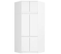 BDW Armoire d'angle avec Extension pour Les Chambres à Coucher - Élégante et Fonctionnelle - Grande Capacité - Style Universel - Montage Facile - 100 cm - 6 Portes, 9 Étagères - Blanc