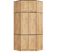BDW Armoire d'angle avec Extension pour Les Chambres à Coucher - Élégante et Fonctionnelle - Grande Capacité - Style Universel - Montage Facile - 100 cm - 6 Portes, 9 Étagères - Chêne Artisanal