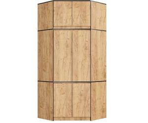 BDW Armoire d'angle avec Extension pour Les Chambres à Coucher - Élégante et Fonctionnelle - Grande Capacité - Style Universel - Montage Facile - 100 cm - 6 Portes, 9 Étagères - Chêne Artisanal
