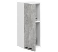 BDW - Armoire de Cuisine Suspendue OLIWIA W Blanche/Béton 30x30x72cm - Meuble Haut de Cusine - Mural -Complete - Placard - Vaiselle - Rangement