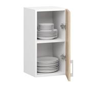 BDW - Armoire de Cuisine Suspendue OLIWIA W Blanche/Chêne Sonoma 30x30x58cm - Meuble Haut de Cusine - Mural -Complete - Placard - Vaiselle - Rangement