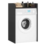 BDW Armoire de Machine à Laver 97,5 x 64 x 50 cm, Pour Machine à Laver et Sèche-Linge, Meuble de Salle de Bain (Noir)