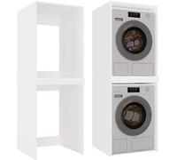 BDW Armoire de machine à laver et sèche-linge Pola Twin - 180 x 64 x 64 cm - Meuble de salle de bain haut - Meuble de salle de bain - Sèche-linge - Blanc