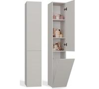 BDW - Armoire de Salle de Bain coulissante - Grande Armoire de Salle de Bain avec Panier à Linge 174 x 31 x 30 cm - Choix du côté d'ouverture de la Porte - Cachemire