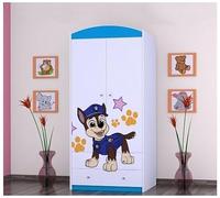 BDW - Armoire pour Enfants - Motif Super Hunde - Armoire de Rangement pour Chambre d'Adolescent, Chambre d'enfant - Imprimés de Couleurs Sûres - 187x88x54 cm - Bleu - Chien de Policier