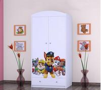 BDW - Armoire pour Enfants - Motif Super Hunde - Armoire de Rangement pour Chambre d'Adolescent, Chambre d'enfant - Imprimés de Couleurs Sûres - 187x88x54 cm - Blanc - L'équipe