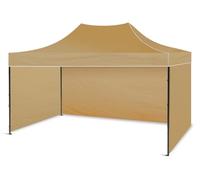 BDW - Barnum Pliant Professionnel Beige - 3 x 4,5 x 2,2 m - Tente de Réception et Stand de Marché - Montage Rapide - Idéal pour événements, Fêtes, Marchés - Maison Dépliable - Mobilier de Jardin