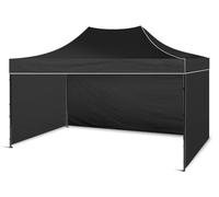BDW - Barnum Pliant Professionnel Noir - 3 x 4,5 x 2,2 m - Tente de Réception et Stand de Marché - Montage Rapide - Idéal pour événements, Fêtes, Marchés - Maison Dépliable - Mobilier de Jardin