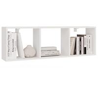 BDW COBI 1X3 Étagère murale, 110,5 x 35 x 20 cm, blanc mat, 3 compartiments, montage horizontal ou vertical