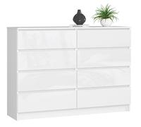 BDW - commode, 8 tiroirs, K140, mobilier de salon, chambre à coucher, 138 x...