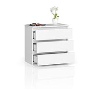 BDW Commode à 3 tiroirs, Buffet, Armoire Multifonction, pour Salon, Salle à Manger, Elle Peut contenir Toutes Les Choses nécessaires (Blanc)