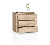 BDW Commode à 3 tiroirs, Buffet, Meuble Multifonction, Salon, Salle à Manger. Il accueillera Toutes Les Choses nécessaires (chêne Sonoma/Blanc) (chêne Sonoma)