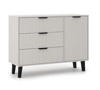 BDW - Commode avec Tiroirs - Buffet Scandinave pour Salon - 110 cm de Large, 81,5 cm de Haut - pour Chambre à Coucher, d’Enfant, d’Ado - en Panneau de Particules Mélaminé - Cachemire