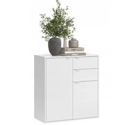 BDW - Commode avec Tiroirs et Étagères - Meuble de Rangement pour Salon - Idéale pour Armoire Chambre Enfant ou Placard Chambre - en Panneau Laminé - 75x35x80cm, Luna Blanc