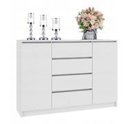 BDW - Commode avec Tiroirs - Largeur 120 cm, Hauteur 97 cm - Armoire Chambre, Armoire Chambre Enfant, Dressing Adulte ou Placard Chambre - en Panneau Laminé - Coco - Blanc 2D4SZ