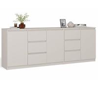 BDW Costa - Meuble de Rangement Moderne - Commode 3 Portes et 6 Tiroirs sans Poignées - pour Salon, Chambre ou Chambre d’Enfant - 200x40x75cm Cachemire