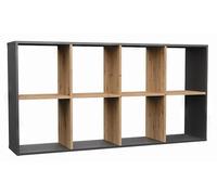 BDW Étagère à livres Malax - Armoire, socle pour salon, bureau et bureau - Étagère pour livres et jouets - Idéale pour chambre d'enfant, adolescent, chambre d'adolescent (anthracite, chêne Artisan, 2