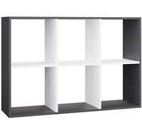 BDW Étagère Malax - Armoire, Socle pour Salon, Bureau et Bureau - Étagère pour Livres et Jouets - Idéale pour Chambre d'enfant, Adolescent, Chambre d'adolescent (Anthracite/Blanc, 2x3)