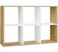 BDW Étagère Malax - Armoire, Socle pour Salon, Bureau et Bureau - Étagère pour Livres et Jouets - Idéale pour Chambre d'enfant, Adolescent, Chambre d'adolescent (Chêne Artisan/Blanc, 2x3)