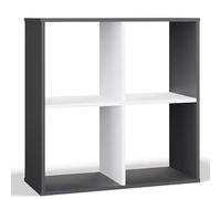 BDW Étagère Malax - Armoire, Socle pour Salon, Bureau et Bureau - Étagère pour Livres et Jouets - Idéale pour Chambre d'enfant, Adolescent, Chambre d'adolescent (Anthracite/Blanc, 2x2)