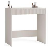 BDW Marina 2S Slim Coiffeuse avec 2 tiroirs, façades striées, beige cachemire, 81 x 50 x 80 cm