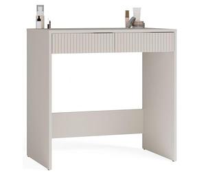 BDW Marina 2S Slim Coiffeuse avec 2 tiroirs, façades striées, beige cachemire, 81 x 50 x 80 cm