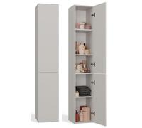BDW NEL II Armoire de salle de bain, 2 portes, 174 x 31 x 30 cm, sous lavabo, meuble haut, meuble de salle de bain, étagère de salle de bain, cachemire