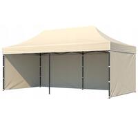BDW Pavillon - Tente de Réception pour Jardin, Terrasse - Pavillon Étanche, Stable - Pavillon Pliable, 3 Parties Latérales de Pavillon Incluses - Tonnelle 3 x 6 m - Beige