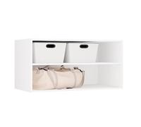 BDW - Système de Dressing Modulable - Penderie Ouverte Moderne avec Modules - Tringles, Tiroirs, Étagères, Éléments Supérieurs, Chambre à Coucher, Couloir - OPENO 100, Blanc
