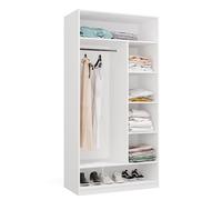 BDW - Système de Dressing Modulable - Penderie Ouverte Moderne avec Modules - Tringles, Tiroirs, Étagères, Éléments Supérieurs, Chambre à Coucher, Couloir - OPENO 1W6P, Blanc