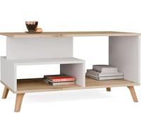BDW Table Basse OLYMPO 1P Chêne Blanc Artisan 90x48x49 cm