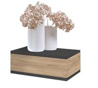 BDW Table de Chevet Suspendue - avec Tiroir - Moderne, Loft - Meuble de Chambre à Coucher, Armoire Petite - Graphite/Or Artisanal