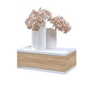 BDW Table de Chevet Suspendue - Table de Nuit avec Tiroir pour Chambre à Coucher et Chambre d'Adolescent - Moderne, Loft - Meuble - Blanc/Artisanat Or