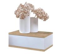 BDW Table de Chevet - Table de Nuit Suspendue - avec Tiroir - pour Chambre à Coucher, Chambre d'Adolescent - Moderne, Loft - Meuble de Chambre à Coucher, Armoire Petite - Artisanat Or/Blanc