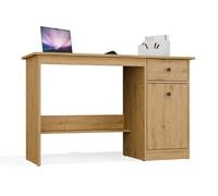 BDW - Table d'ordinateur - Bureau avec Rangement - 120 x 45 x 75 cm - avec Armoire spacieuse et tiroir - pour Chambre d'ado, Bureau à Domicile, Chambre d'enfant - Chester Chêne Artisan/Droite