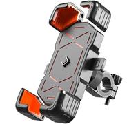 BDWXJP Support Téléphone Moto Anti-Vibration pour Yamaha Xmax X-Max 125 250 300 400 XMAX300, Support Telephone Velo, 360° Rotation Porte Téléphone Guidon Moto Scooter,Orange-Handlebar Holder