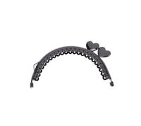 BDXMKS Fermoir Porte Monnaie 2 pièces Vintage Cadre poignée 8.5cm Coeur tête métal Sac à Main for Pochette Portefeuille Baiser Fermoir Serrure Bricolage Sac Faisant Accessoire(Black)