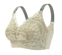 BDXMKS Soutiens-Gorge Femme Soutiens-Gorge de maternité en Dentelle Fine, sans Armatures, for l'allaitement, Respirants et prévenant l'affaissement(38(85DE),Deep Green)