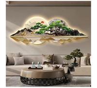 BDXZJ Décoration Murale 3D avec Lumières LED, Art Mural LED, Fresque Murale Feng Shui Chinoise, Peinture Décorative Sculpturale, Tableau Lumineux LED pour L'entrée, Couloir, Chambre, Salon C