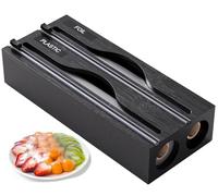 BDXZJ Distributeur Papier Aluminium Et Film, Organisateur De Papier Ciré, Film Adhésif Et Parchemin, Organisateur avec Coupeur Coulissant, Coupeur De Film Adhésif D,Two grids