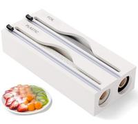 BDXZJ Distributeur Papier Aluminium Et Film, Organisateur De Papier Ciré, Film Adhésif Et Parchemin, Organisateur avec Coupeur Coulissant, Coupeur De Film Adhésif B,Two grids