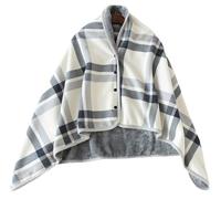 BDXZJ Femme Poncho Plaid Polaire avec Boutons Châle Polaire Cape Chaud d'hiver Unisex Poncho Femme Hiver Chaud Poncho Polaire Femme Idee Cadeau Femme Couverture À Porter en Polaire B,80 * 130cm
