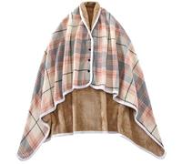BDXZJ Femme Poncho Plaid Polaire avec Boutons Châle Polaire Cape Chaud d'hiver Unisex Poncho Femme Hiver Chaud Poncho Polaire Femme Idee Cadeau Femme Couverture À Porter en Polaire M,80 * 130cm