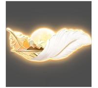 BDXZJ Grande Sculpture Murale 3D en Plumes avec Lumière LED Moderne Et Lumineuse À Suspendre Art Mural LED Sculptures Murales Décoratives pour Salon, Entrée, Chambre Et Bureau B,120cm*40cm