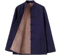 BDXZJ Hiver Coton Tang Costume Hommes Veste Costume Tang Chinois Tai Chi Uniforme Manches Longues Chinese Vêtements Traditionnels Chinois Tops, Vêtements De Kung Fu Vêtements Costume D'ar B,4XL