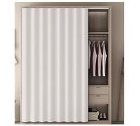 BDXZJ Rideau Anti-Poussière pour Garde-Robe Et Placards, Rideau Meuble Cuisine, Rideau Occultant Court sans Perçage, Rail De Guidage Inclus pour, Armoires, Machine À Laver, Étagère A,W100×H200cm