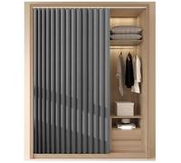 BDXZJ Rideau Placard pour Cuisine Dressing, Rideau Armoire Multifonctionnel avec Rail Auto-Adhésif Anti-Poussière Rideaux sur L'armoire pour sous Evier Étagères Meuble Cuisine E,W40xH150cm