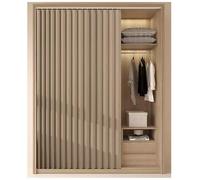 BDXZJ Rideau Placard pour Cuisine Dressing, Rideau Armoire Multifonctionnel avec Rail Auto-Adhésif Anti-Poussière Rideaux sur L'armoire pour sous Evier Étagères Meuble Cuisine C,W160xH180cm